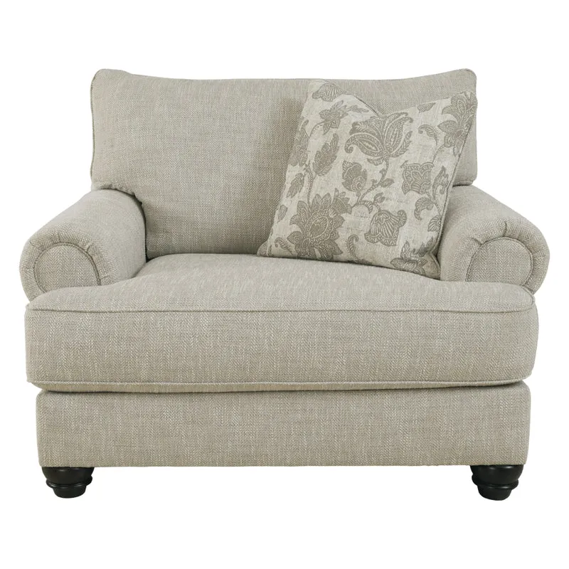 Fauteuil surdimensionné en tissu beige pâle avec coussin - Asanti