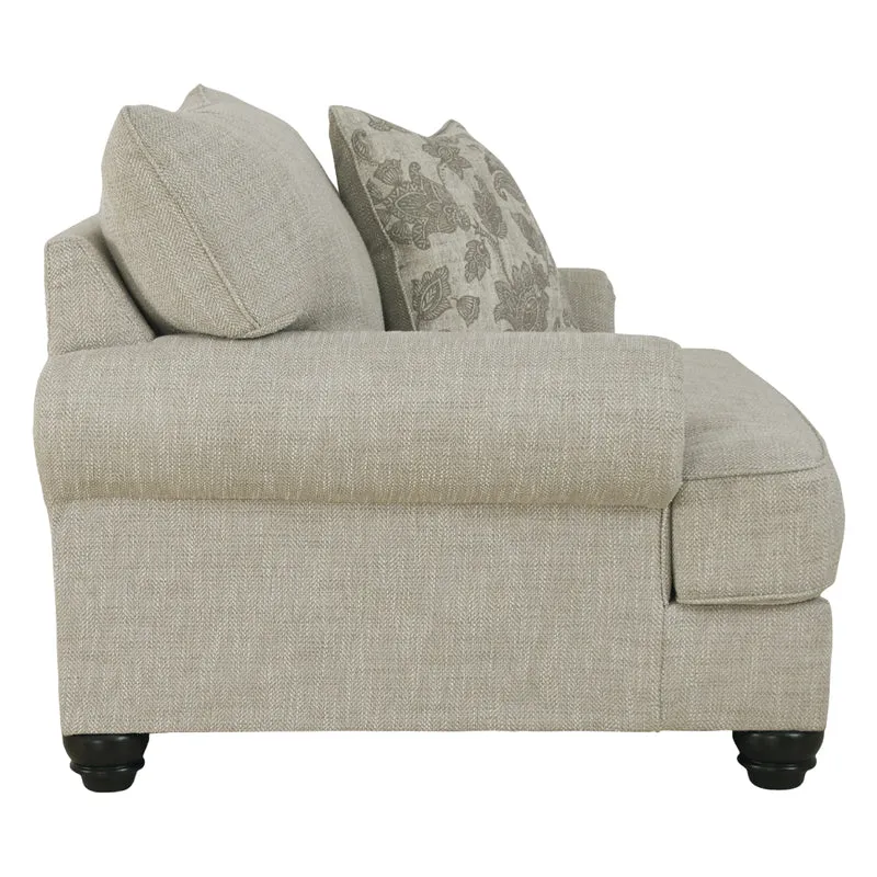 Fauteuil surdimensionné en tissu beige pâle avec coussin - Asanti