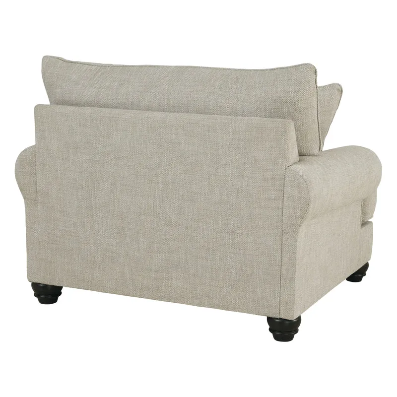 Fauteuil surdimensionné en tissu beige pâle avec coussin - Asanti
