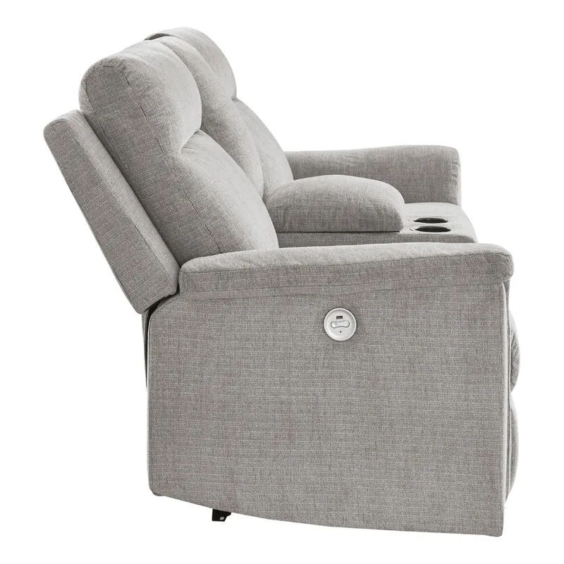 Causeuse inclinable motorisée en tissu avec console - Barnsana