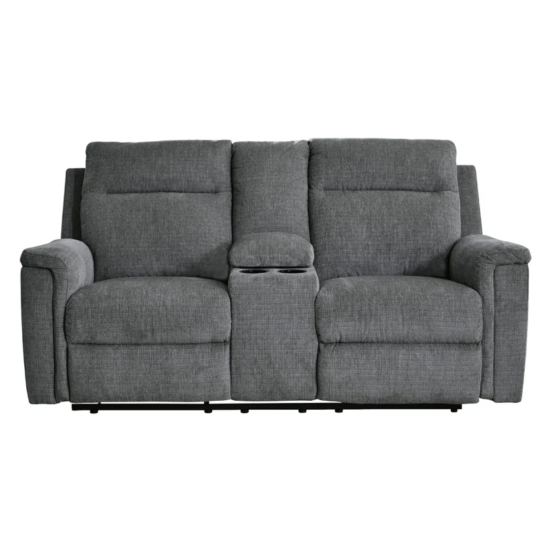 Causeuse inclinable motorisée en tissu avec console - Barnsana