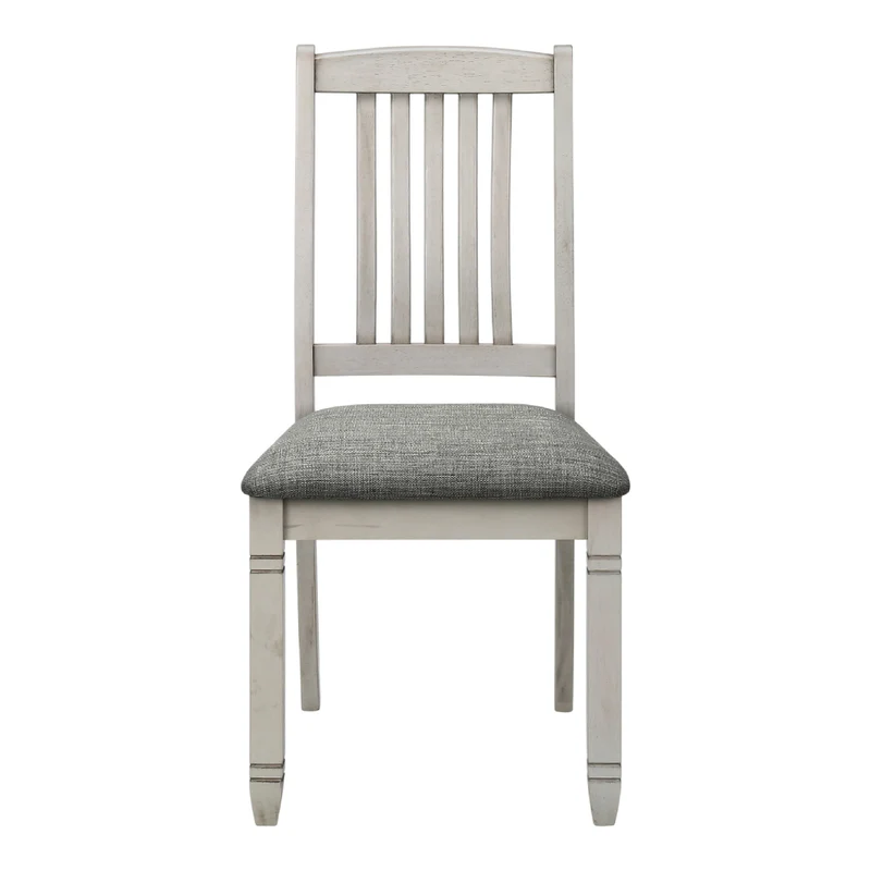 Ensemble de 2 chaises de salle à manger en bois avec assise rembourrée en tissu gris - I 1256