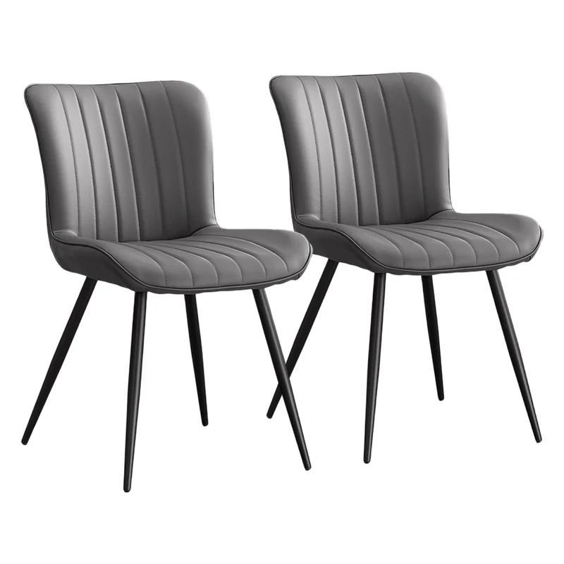 Ensemble de 2 chaises de salle à manger rembourrées aspect cuir - I 1130-1131