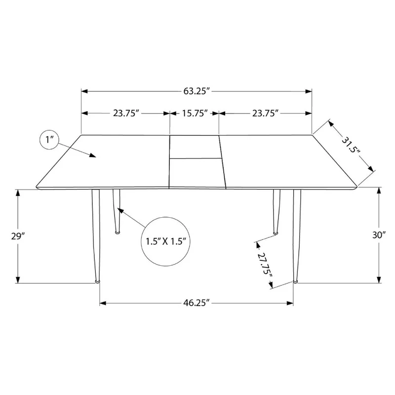Table de salle à manger extensible en pierre frittée et métal - I 1132-1133
