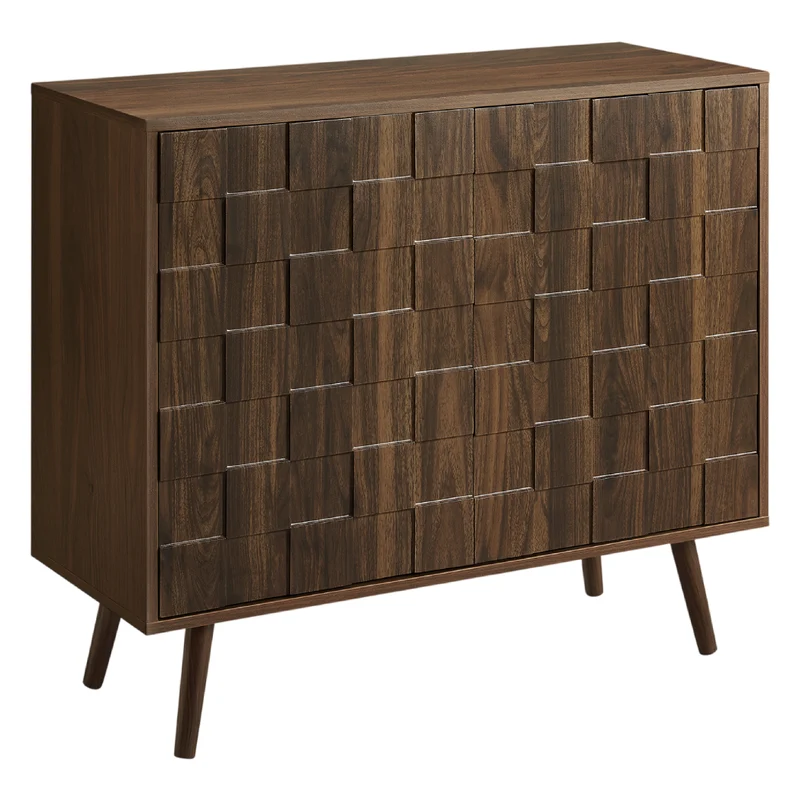 Meuble console en bois/MDF noyer foncé avec 2 portes - I 2789
