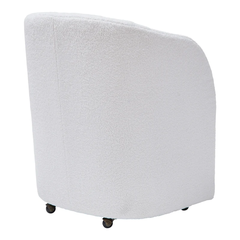 Ensemble de 2 chaises de salle à manger rembourrées en tissu bouclé ivoire - Rowanbeck