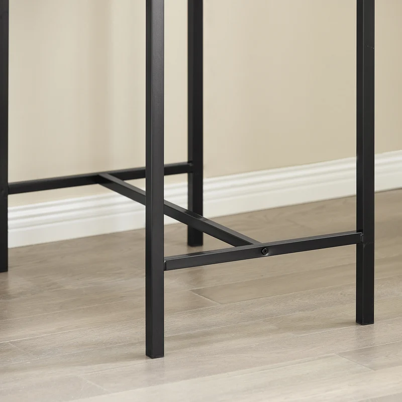 SoBuy OGT10-PF Lot Table et 2 Tabourets Ensemble Table de Bar Bistrot + 2 Chaises de Bar avec Repose-Pieds Table Haute Cuisine