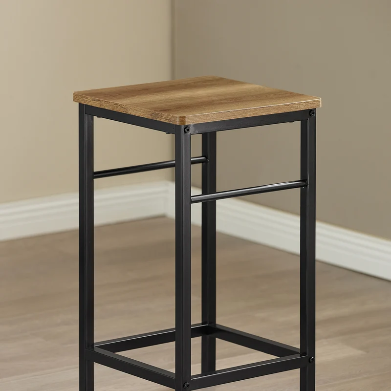 SoBuy OGT10-PF Lot Table et 2 Tabourets Ensemble Table de Bar Bistrot + 2 Chaises de Bar avec Repose-Pieds Table Haute Cuisine