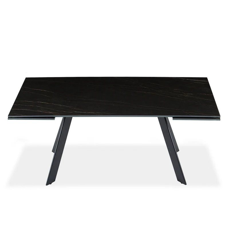 Table de salle à manger extensible en porcelaine/céramique et métal - Oliver