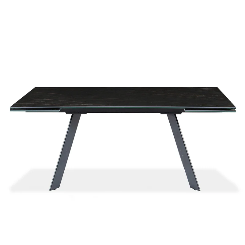 Table de salle à manger extensible en porcelaine/céramique et métal - Oliver