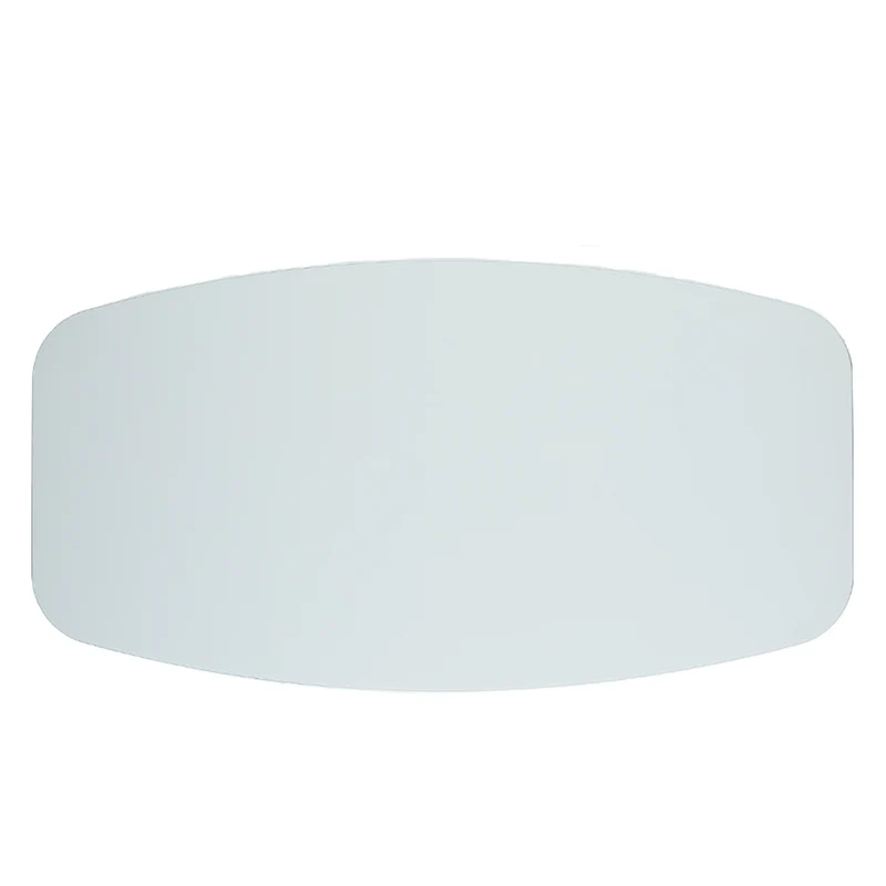 Table de salle à manger rectangulaire avec contour arrondi en verre et en bois - Luciano