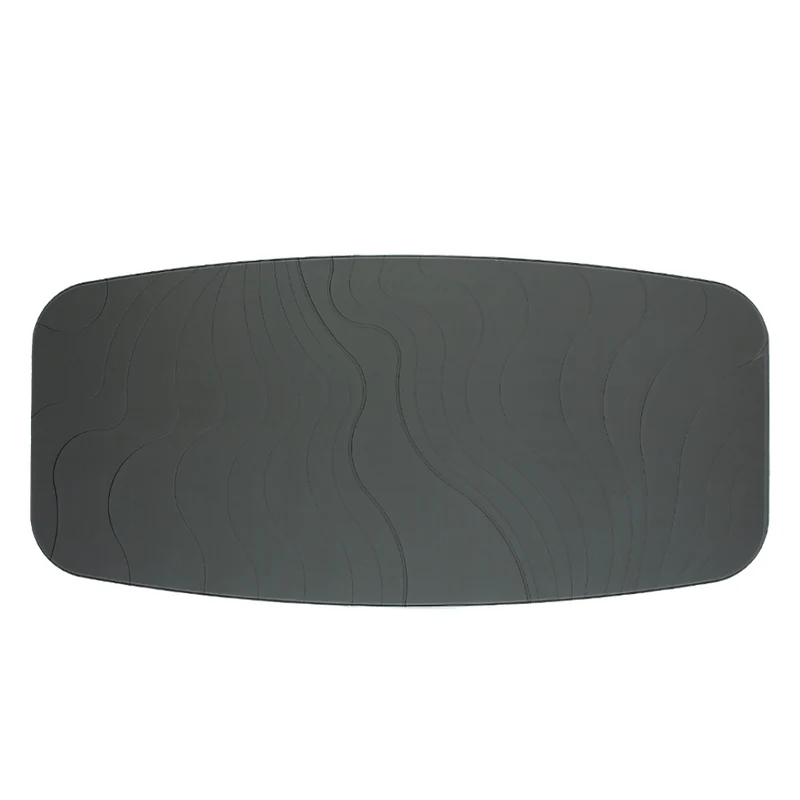 Table de salle à manger rectangulaire avec contour arrondi en verre et en bois - Luciano