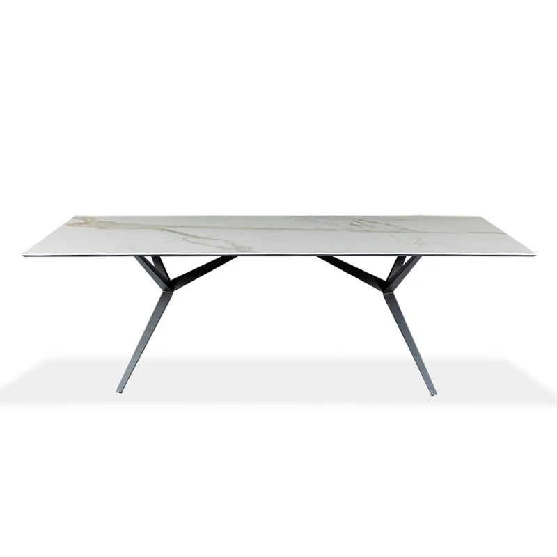 Table de salle à manger rectangulaire en céramique avec métal - Urby