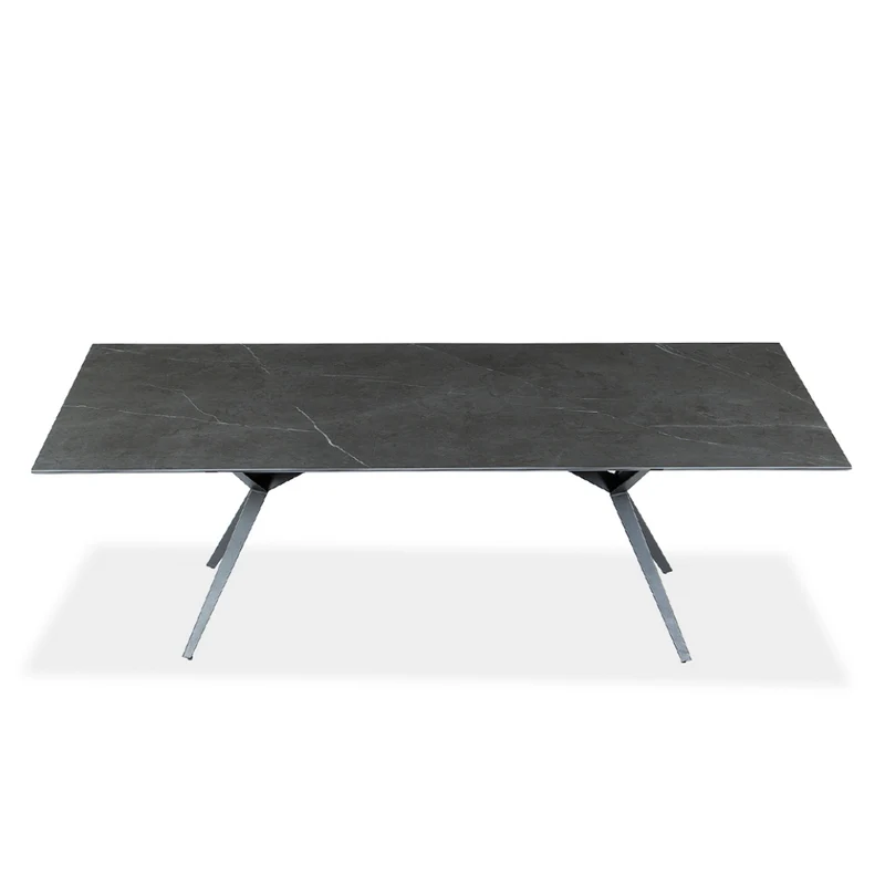 Table de salle à manger rectangulaire en céramique avec métal - Urby