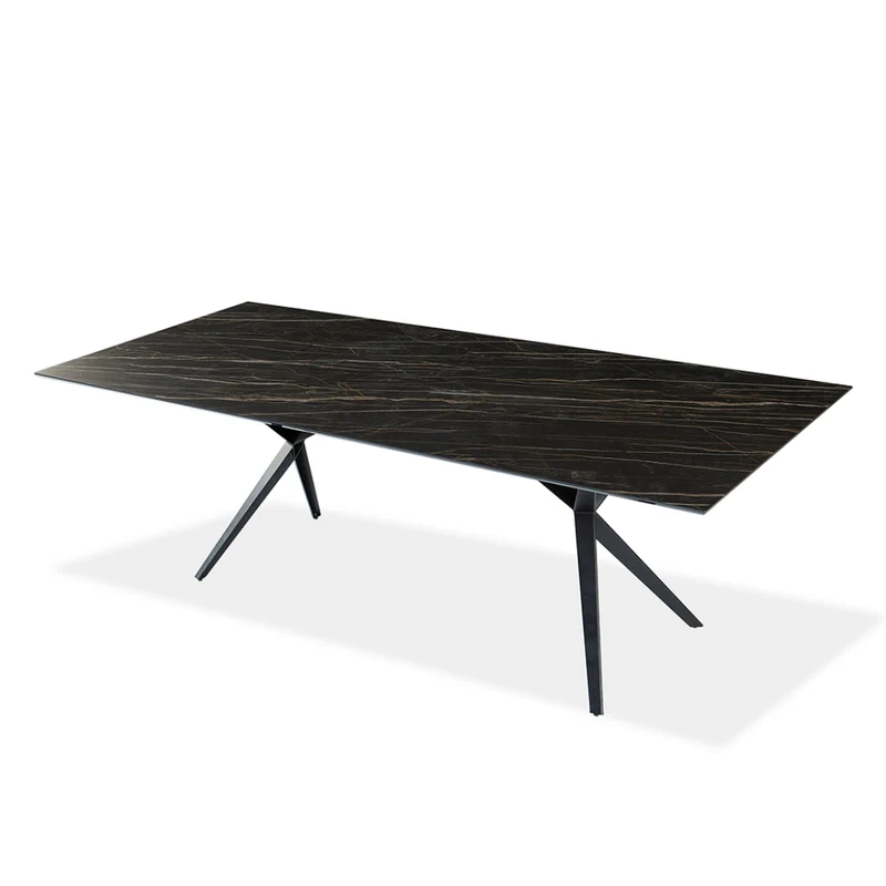 Table de salle à manger rectangulaire en céramique avec métal - Urby