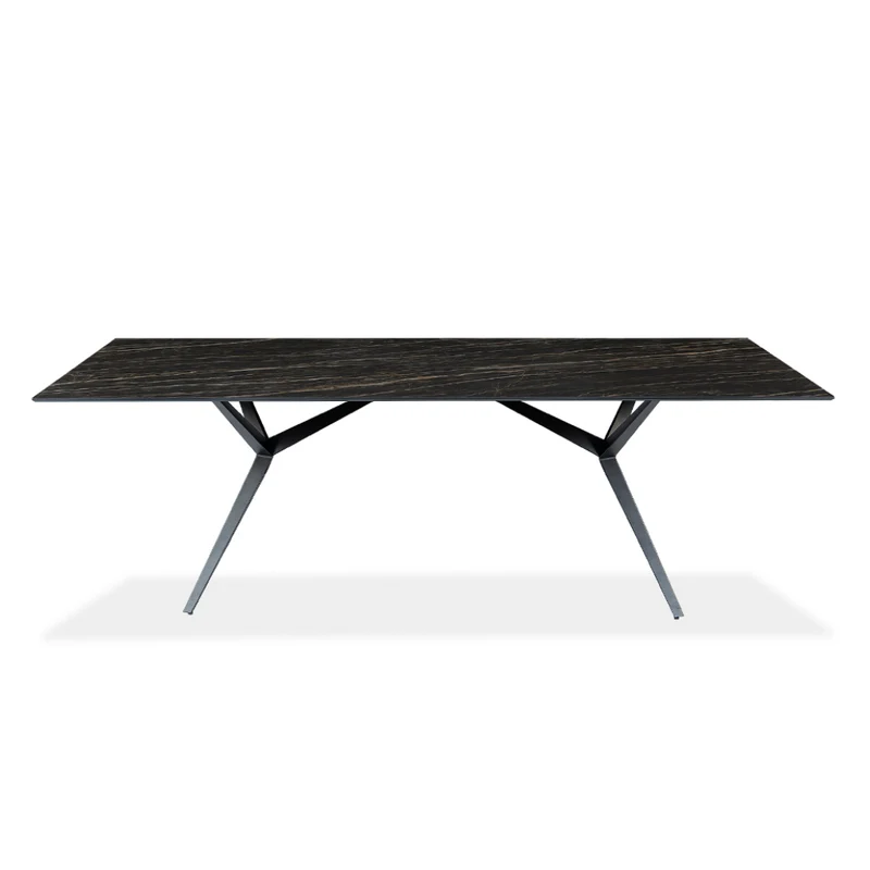 Table de salle à manger rectangulaire en céramique avec métal - Urby