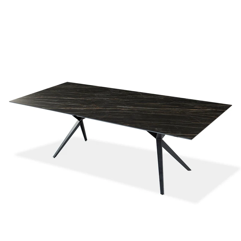 Table de salle à manger rectangulaire en céramique avec métal - Urby