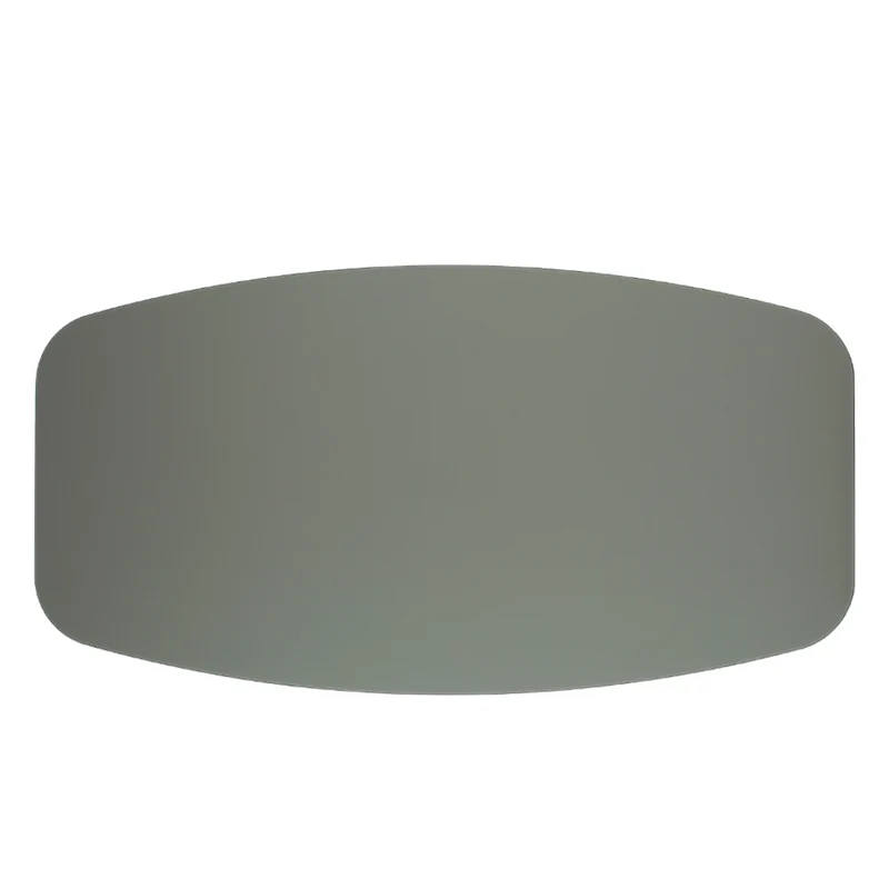 Table de salle à manger rectangulaire avec contour arrondi en verre et métal - Jack