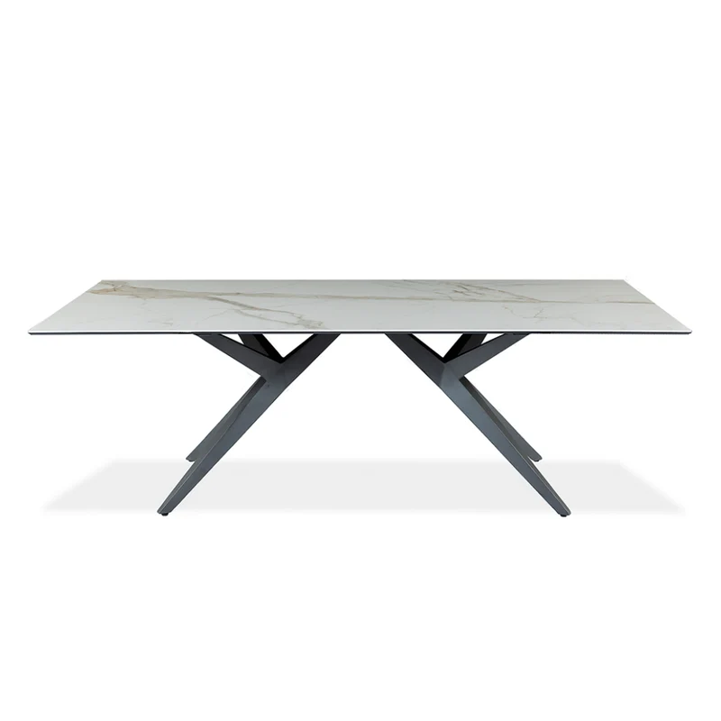 Table de salle à manger rectangulaire en céramique et métal - Jack