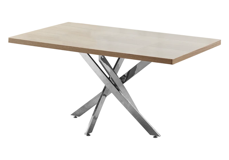 Table à manger et chaises argent bois chêne - Joy