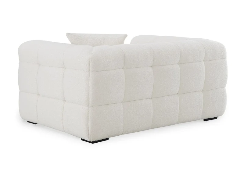 Fauteuil effet peau de mouton blanc écru BELLA
