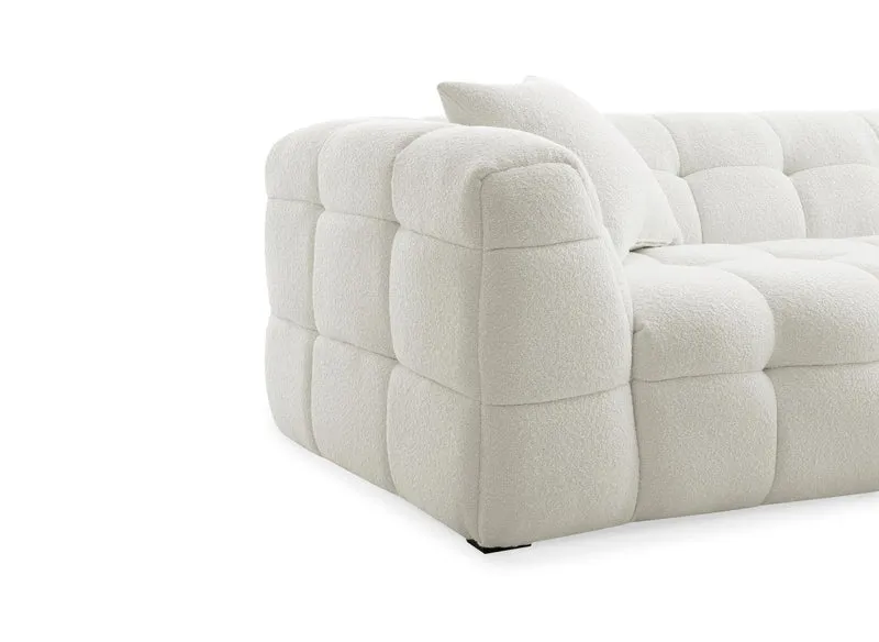 Fauteuil effet peau de mouton blanc écru BELLA