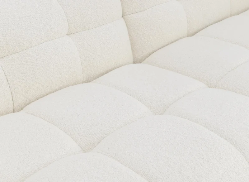 Fauteuil effet peau de mouton blanc écru BELLA