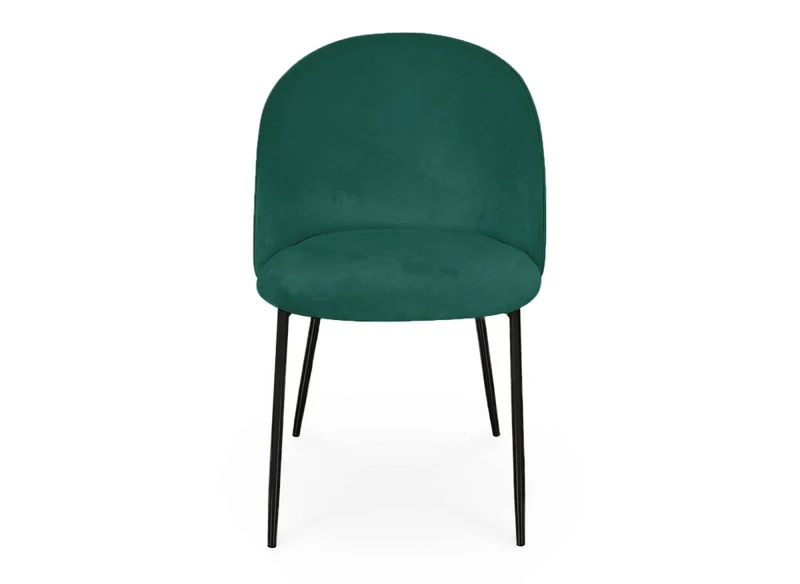 Lot de 2 chaises design en velours vert pieds noirs ARABEL