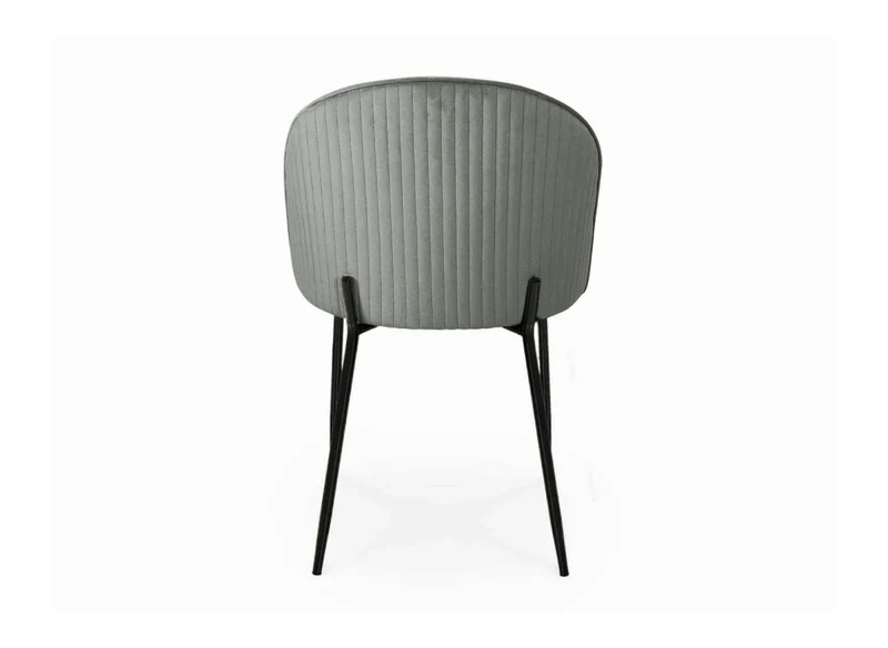 Lot de 2 chaises design en velours gris pieds noirs ARABEL