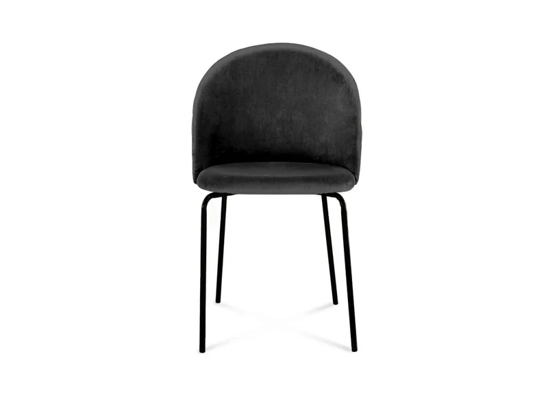 Lot de 2 chaises design en velours noir pieds noirs KENNETH