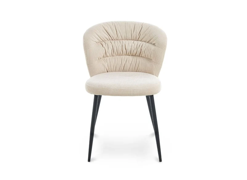 Lot de 4 chaises en velours côtelé beige DANIELA