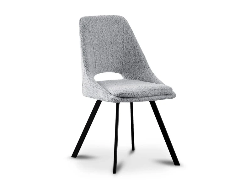 Lot de 2 chaises effet peau de mouton gris clair NARCISSE