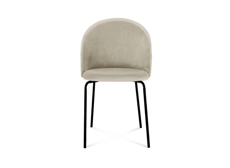Lot de 2 chaises design en velours beige pieds noirs KENNETH