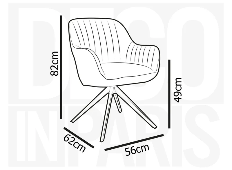 Lot de 2 chaises pivotantes en tissu beige MARLEY