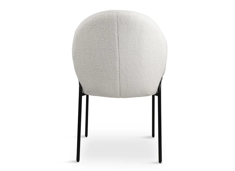 Lot de 2 fauteuils design avec accoudoirs en tissu bouclette blanc BENTA