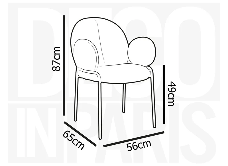 Lot de 2 fauteuils design avec accoudoirs en tissu bouclette blanc BENTA