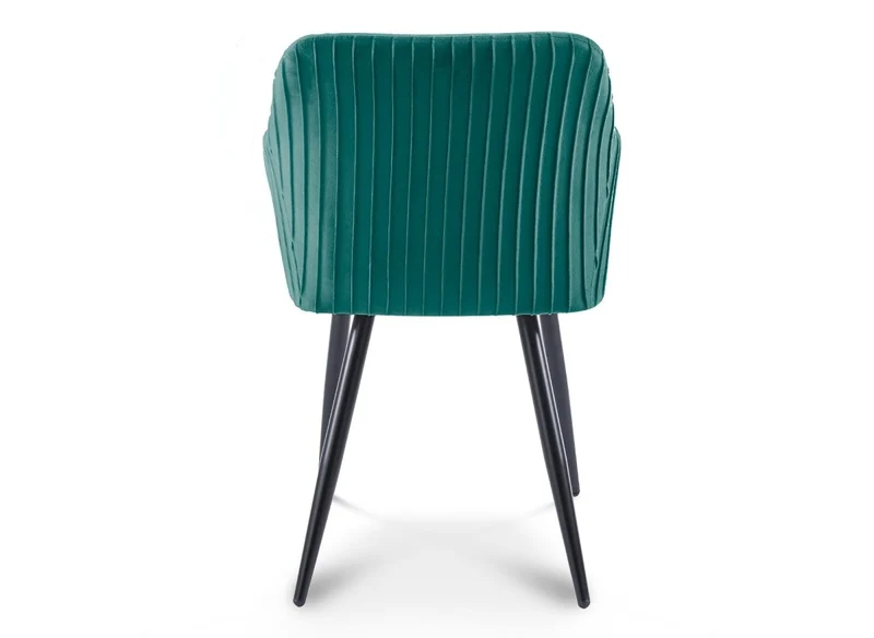 Lot de 2 chaises en velours vert pieds en métal noir DEVOR