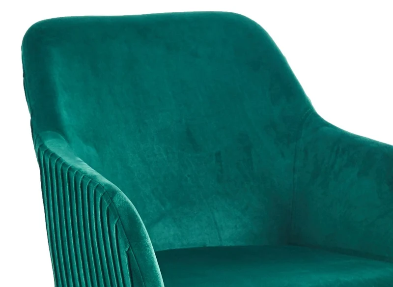 Lot de 2 chaises en velours vert pieds en métal noir DEVOR