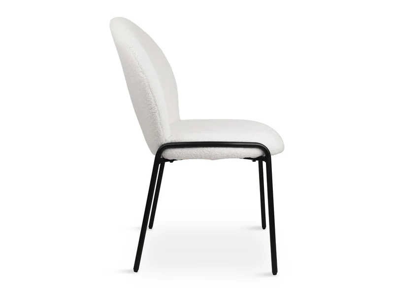 Lot de 2 chaises design en tissu bouclette blanc BENTA