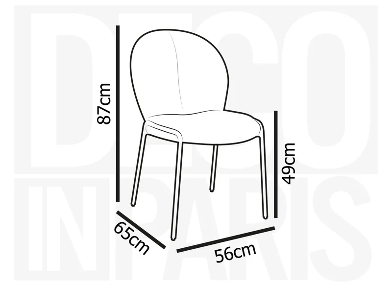 Lot de 2 chaises design en tissu bouclette blanc BENTA