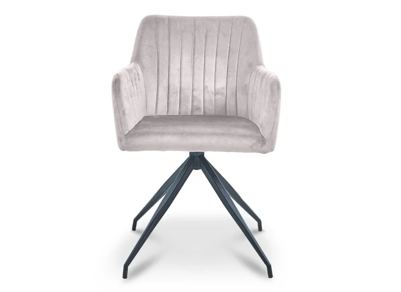 Lot de 2 chaises en velours beige pieds en métal noir RATUS
