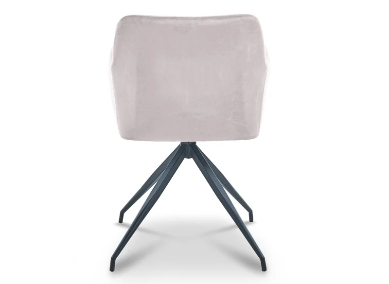 Lot de 2 chaises en velours beige pieds en métal noir RATUS