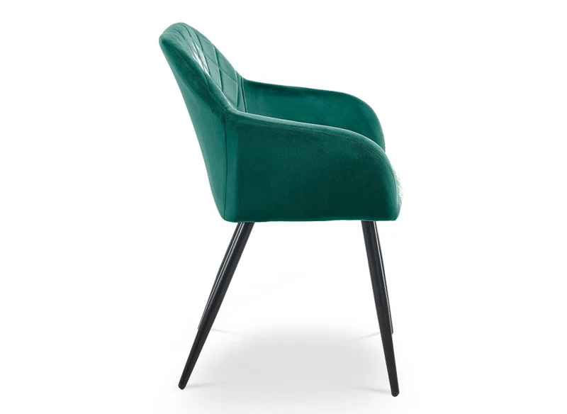 Lot de 2 chaises avec accoudoirs en velours vert KANA