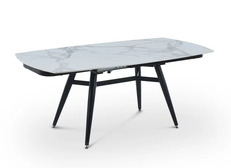 Table à manger rectangulaire extensible effet marbre 120-180 cm JENA