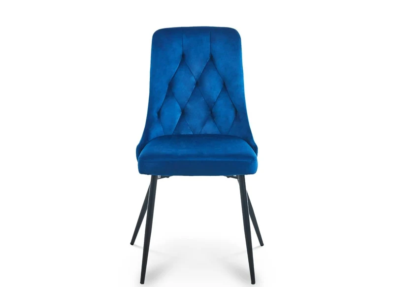 Lot de 4 chaises design en velours bleu OLVEA