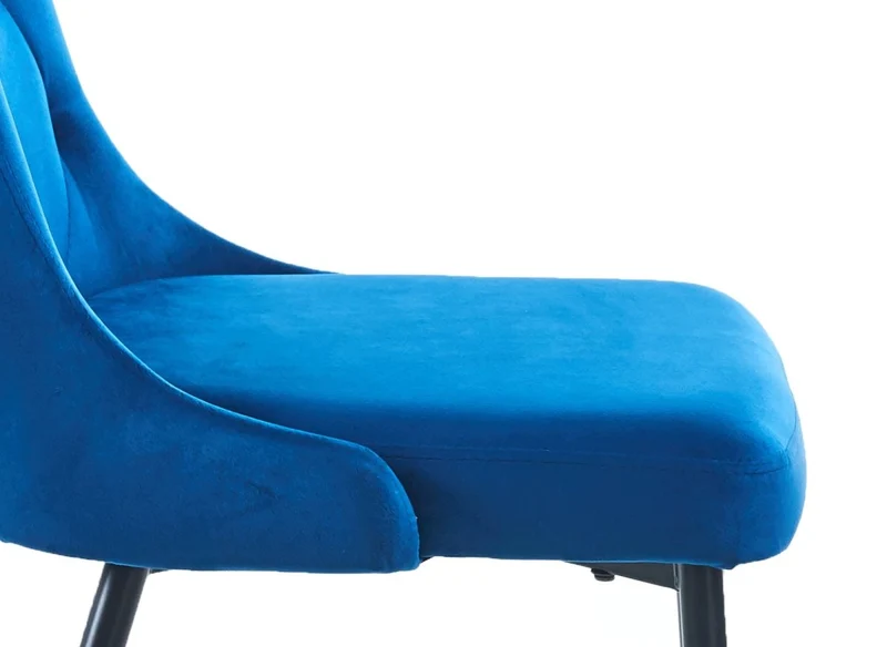 Lot de 4 chaises design en velours bleu OLVEA