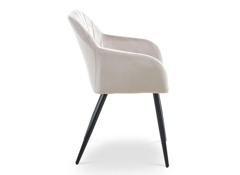 Lot de 2 chaises avec accoudoirs en velours beige KANA