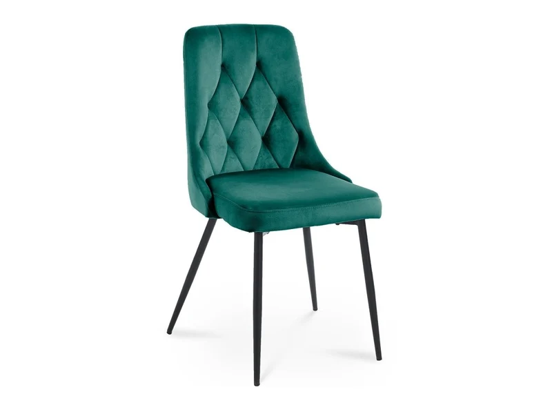 Lot de 4 chaises design en velours vert OLVEA