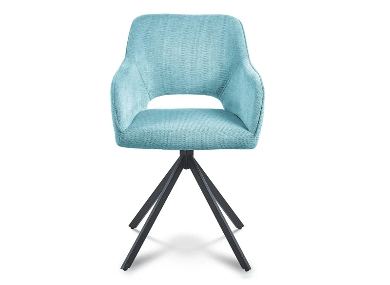 Lot de 2 chaises pivotantes design en velours vert d'eau CIEL