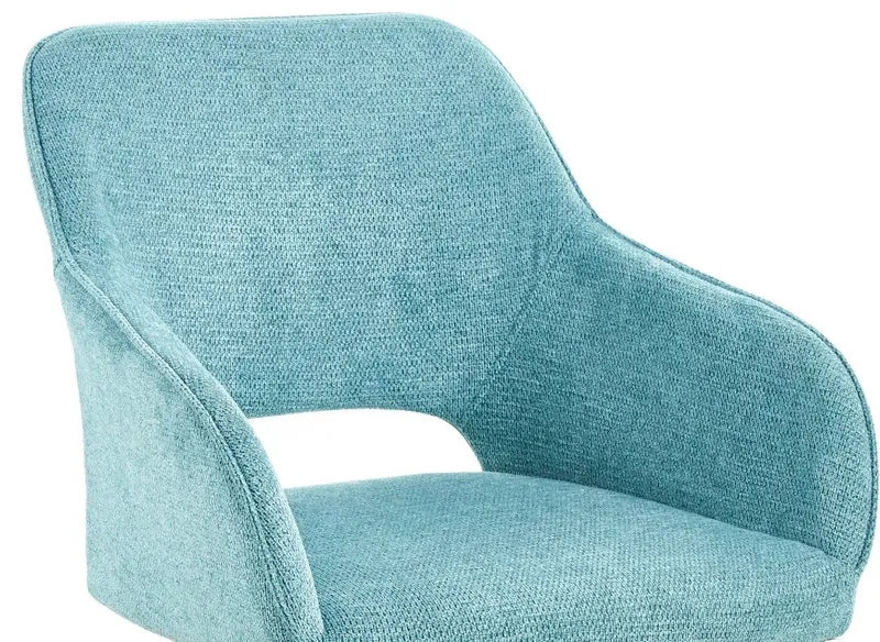 Lot de 2 chaises pivotantes design en velours vert d'eau CIEL